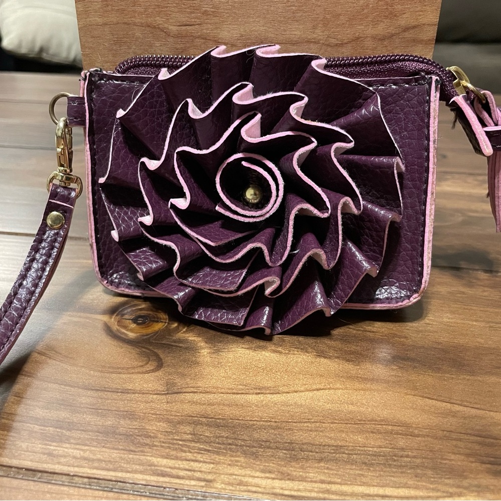 Purple Ruffle Wristlet